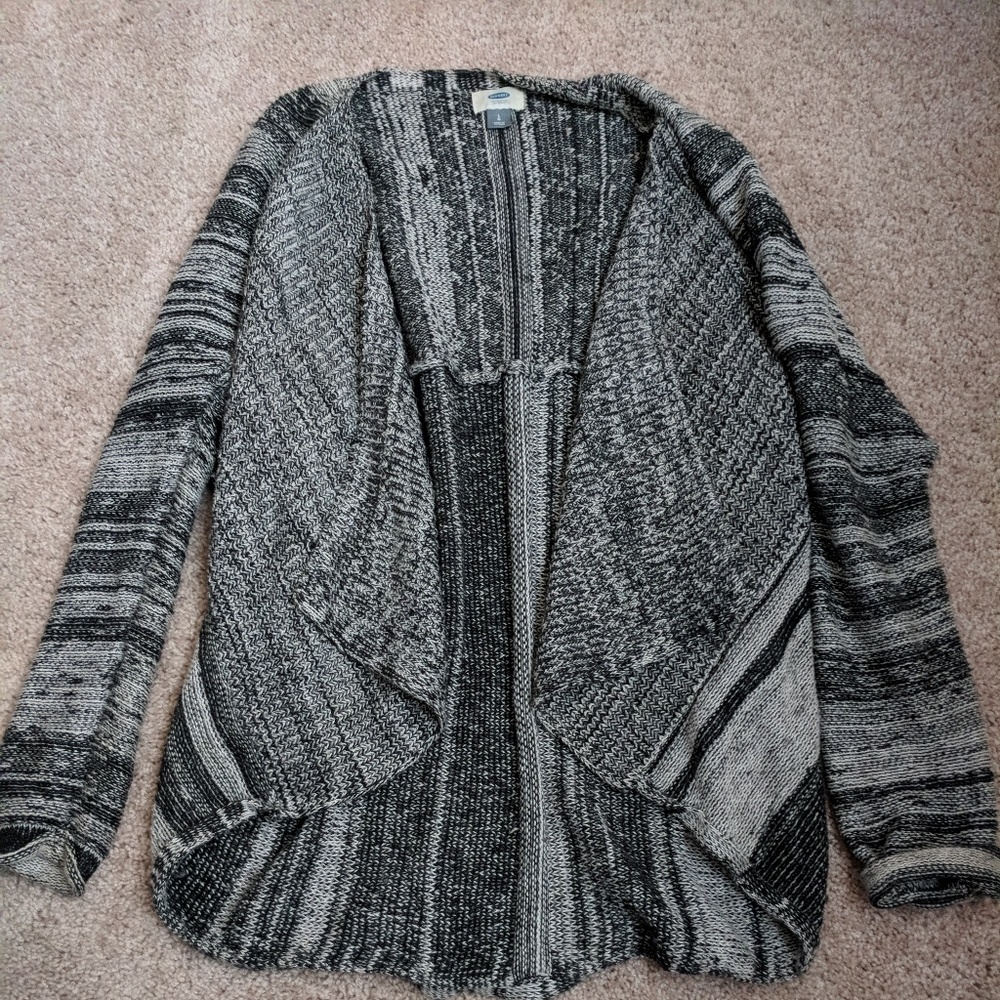 Black & Gray Comfy Cardigan